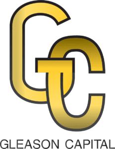GleasonCapital_logo-text Gold intertwined letters "G" and "C" above the text "GLEASON CAPITAL.
